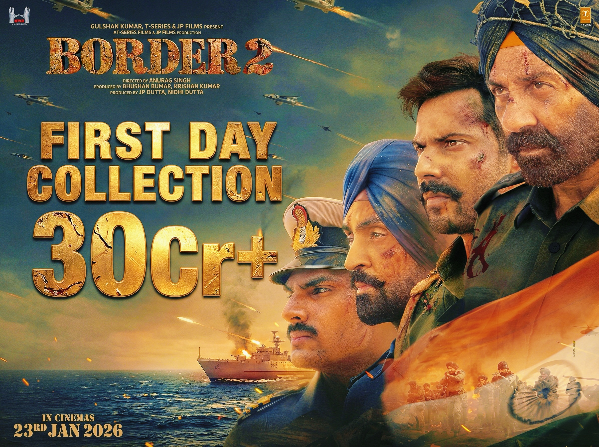 Border 2 Box Office Collection: Sunny Deol’s Historic ₹30 Cr Opening Storm